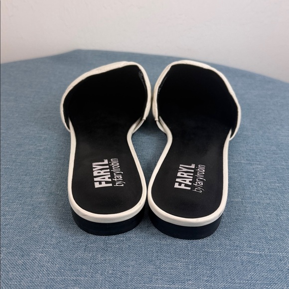 Faryl by Farylrobin White Quilted Pointed Toe Mule Flats Slip On Size 7.5 M - Picture 5 of 9